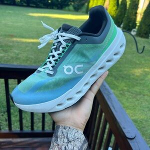 On Running Turquoise and Black Athletic Shoe